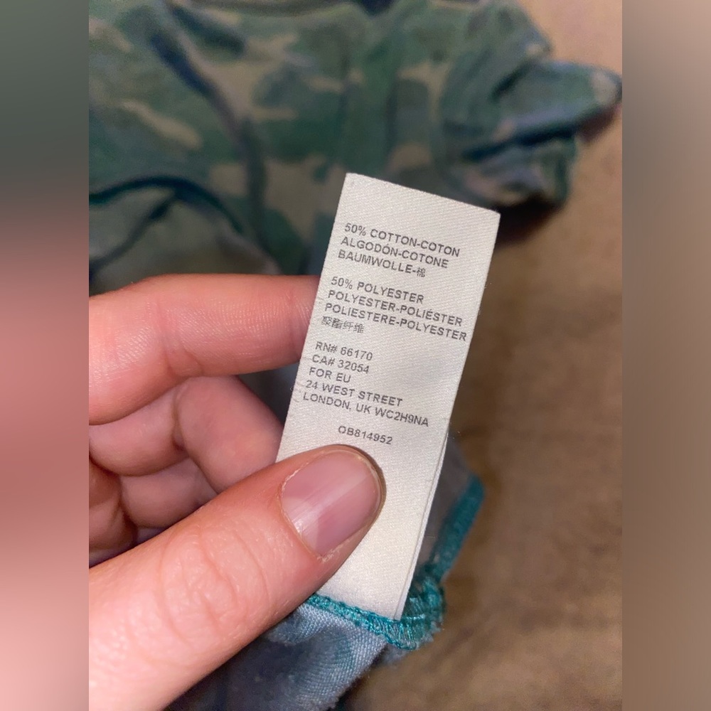 Free People Tourist Tee in Teal Camo- size XS - Picture 6 of 6